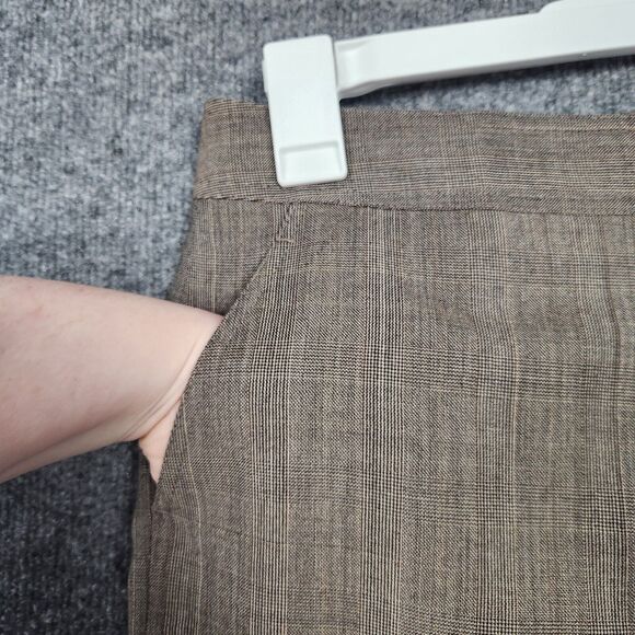 NWT LAFAYETTE 148 Brown 100% Wool Wide Leg Cropped Culottes Pants SIZE 4 - Picture 5 of 16